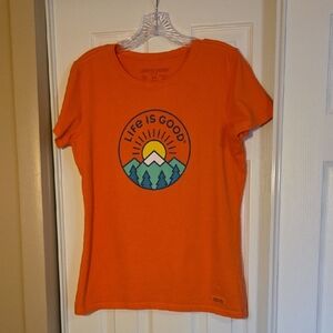 Life Is Good Vibrant Orange Crusher Tee Size Med